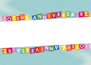 Carte postale anniversaire colorée